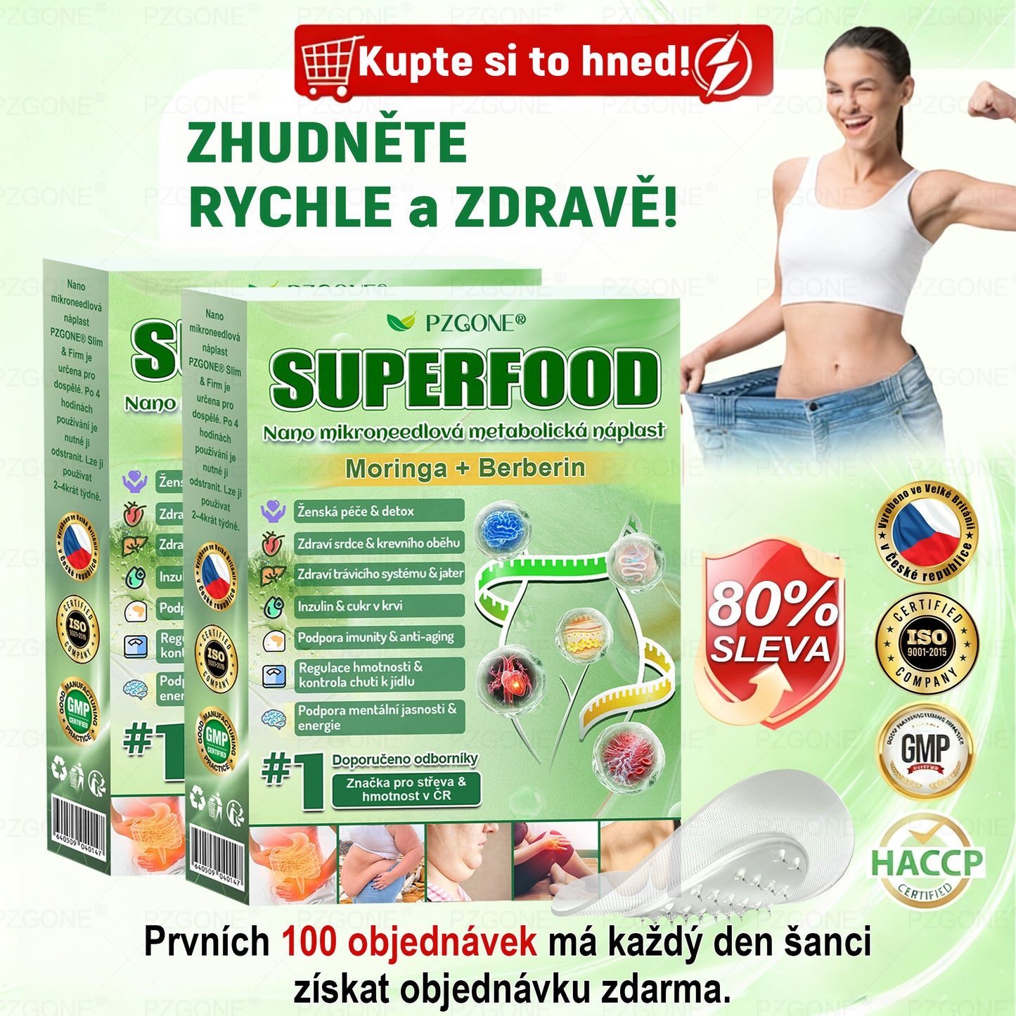 ⭐ 𝐏𝐙𝐆𝐎𝐍𝐄® Superpotravinová Nano mikroneedle náplast | 🎁 Zbývá pouze 10 boxů! 🎁 Dáváme další 40% slevu! Pečujte o své zdraví! Pokud teď propásnete, letos už nebude žádná příležitost!